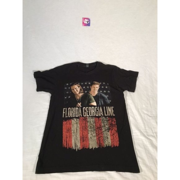 Florida Georgia Line Shirt Mens sz Small Black Tour Graphic Music T-Shirt - Picture 1 of 4